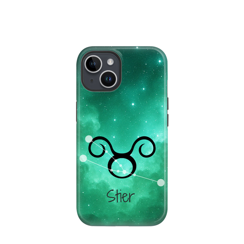iPhone 14 Hybrid (Kunststoff / Gummi) Hülle Stier 2 - Grün