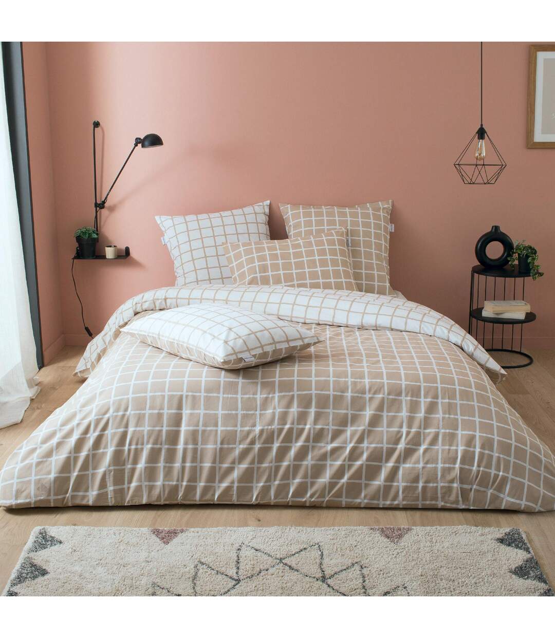 Housse de couette 260x240 cm percale coton DDM MAX Gris