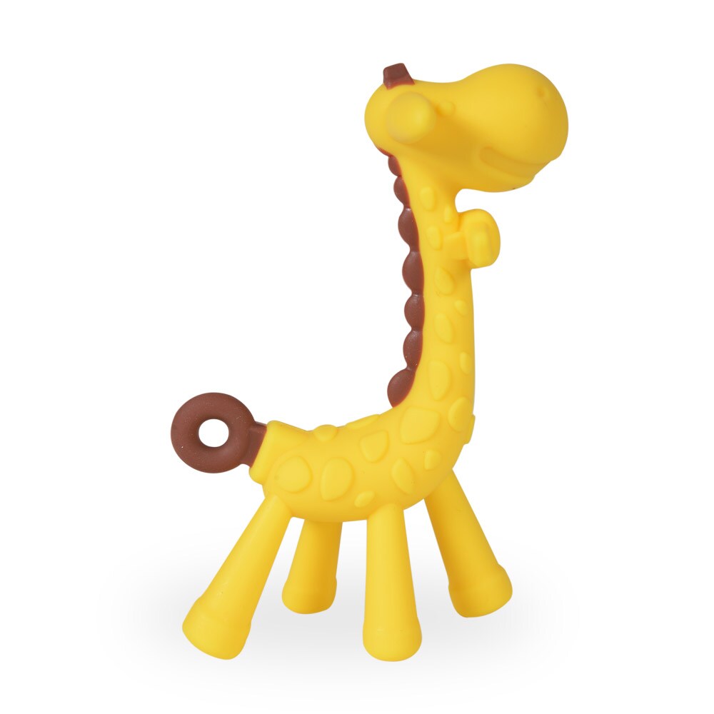 Moni Beißring Giraffe K999-512C, Zahnungshilfe, Greifling, Silikon, ab 3 Monaten gelb