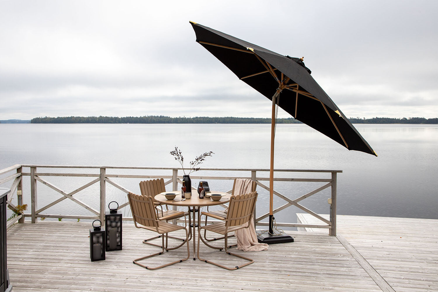 Rebellenclub Junip Parasol - Ã¸330cm - Zwart