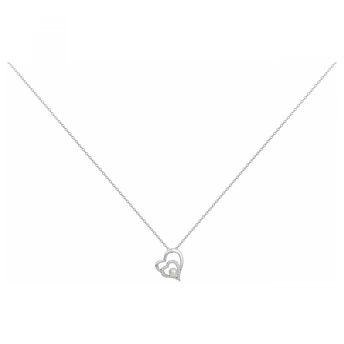 Collier mono-motif en Argent avec perle d'eau douce blanc