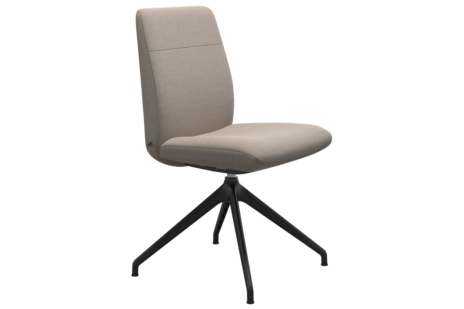 Chilli spisestol I tekstil Tulip Light Beige, large sete med sort understell.