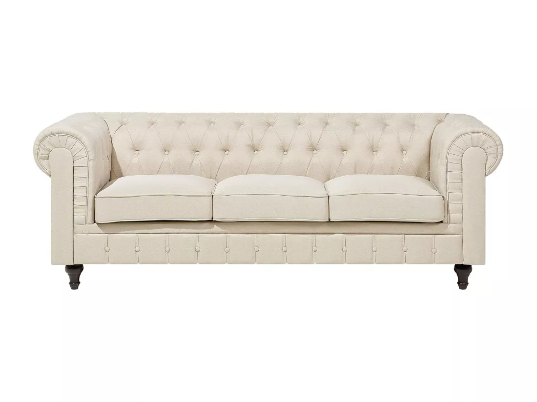 Canapé en tissu beige 3 places CHESTERFIELD