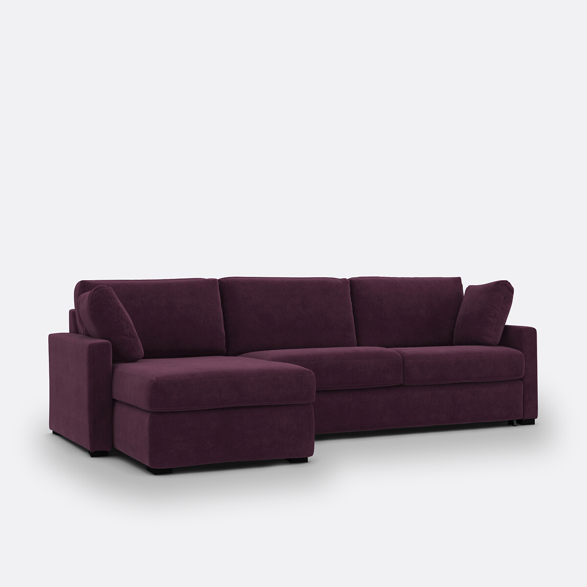 LA REDOUTE INTERIEURS<br>Sofá-cama de canto veludo, espuma, Timor