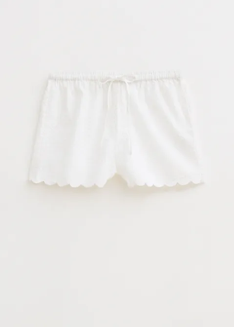 Short met structuur wit (WIT)