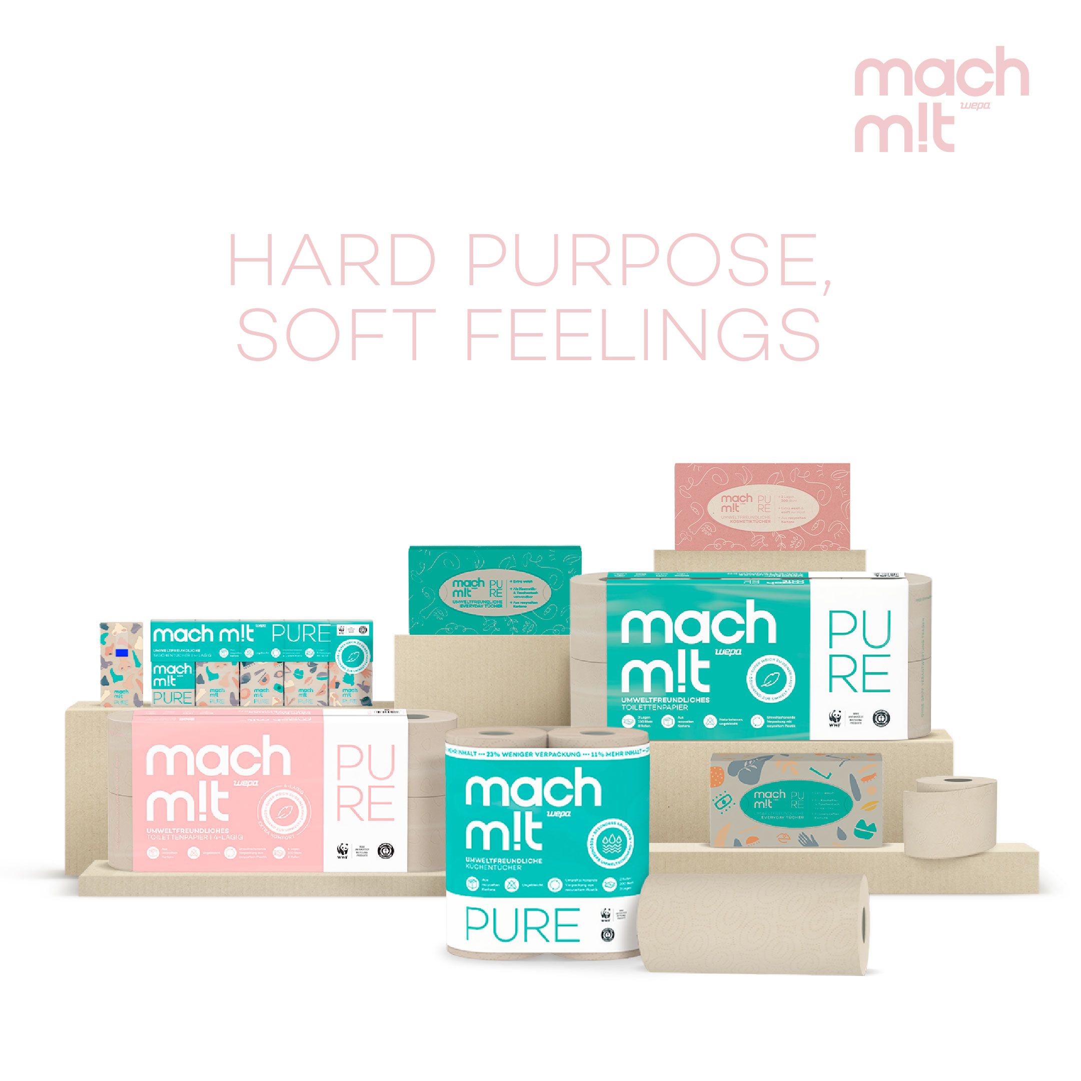 mach m!t PURE Kosmetiktücher Box aus recyceltem Karton