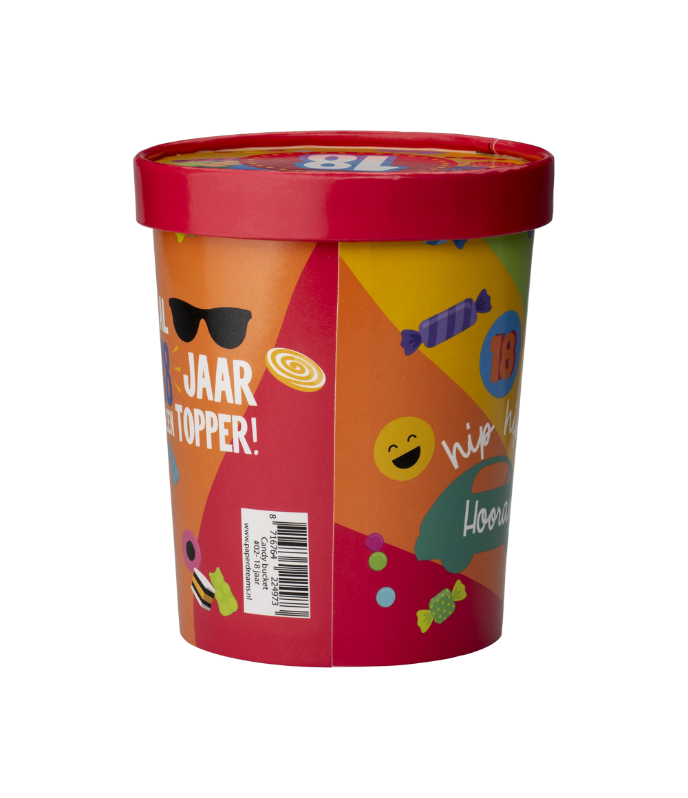 Gekleurde Snoepbakje 18 Jaar 12cm
