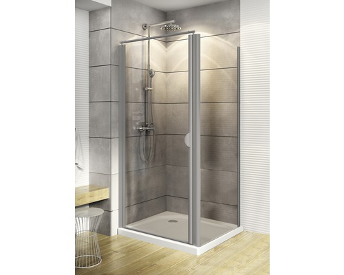Draaideur inclusief zijpaneel SCHULTE Sunny ExpressPlus 80x80 cm helder glasprofiel kleur aluminium