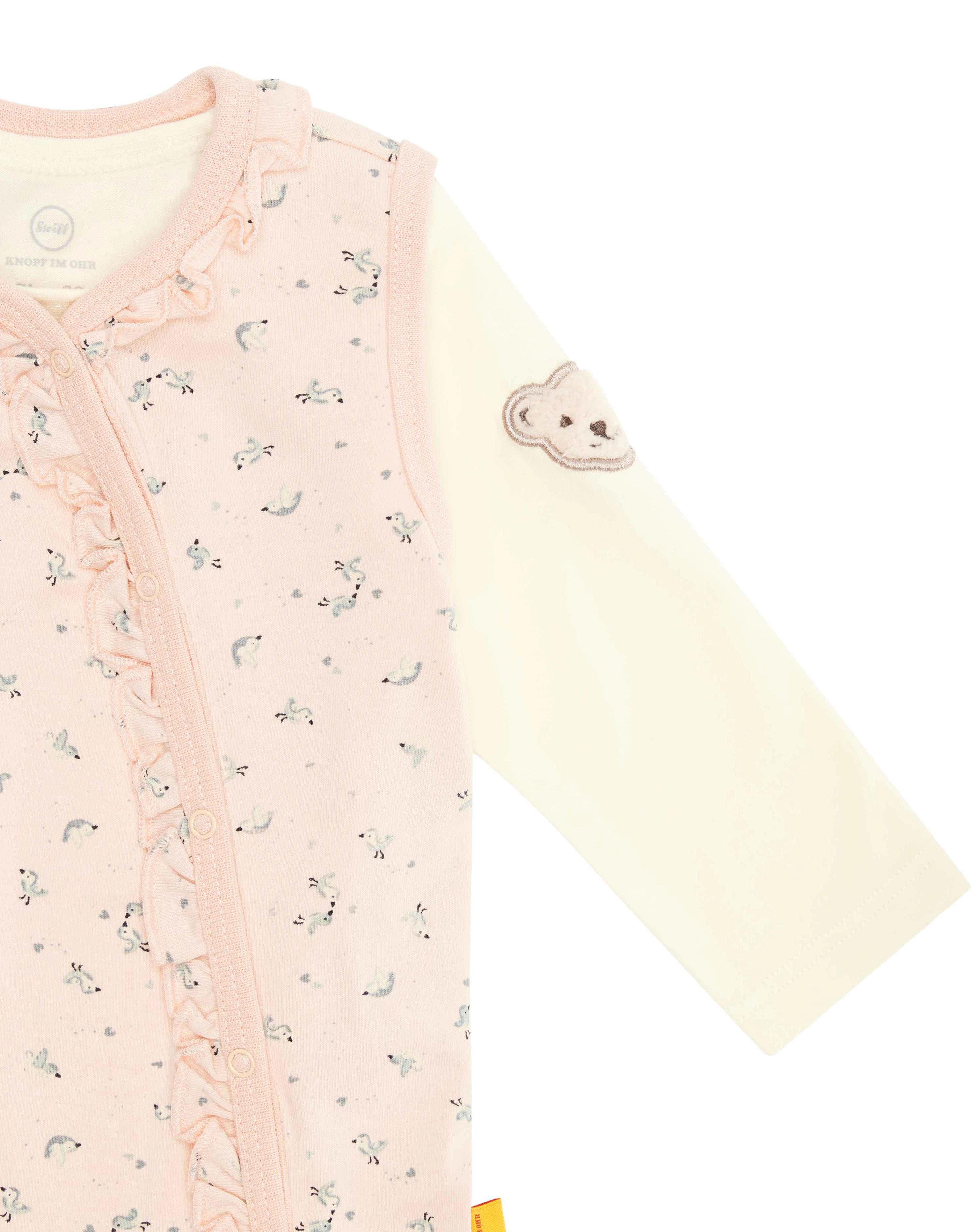 Strampler-Set BIRD'S TWITTERING FLOWER mit Langarmshirt in peachy keen