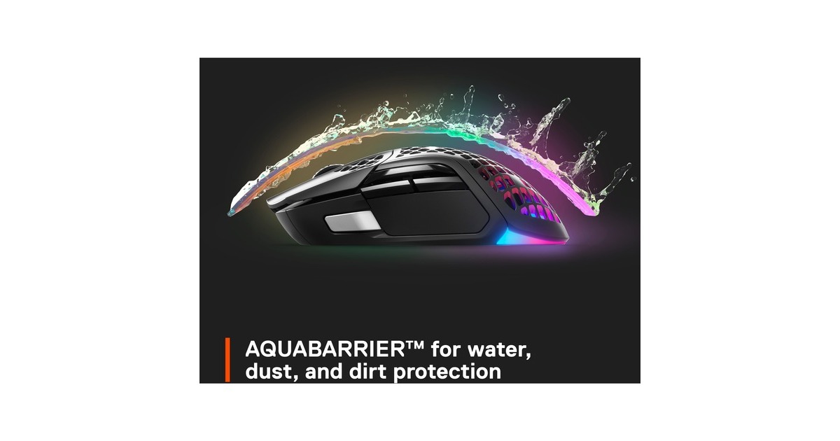 SteelSeriesAerox 5 Wireless gaming muis  (Zwart, 100 - 18.000 CPI, RGB leds)