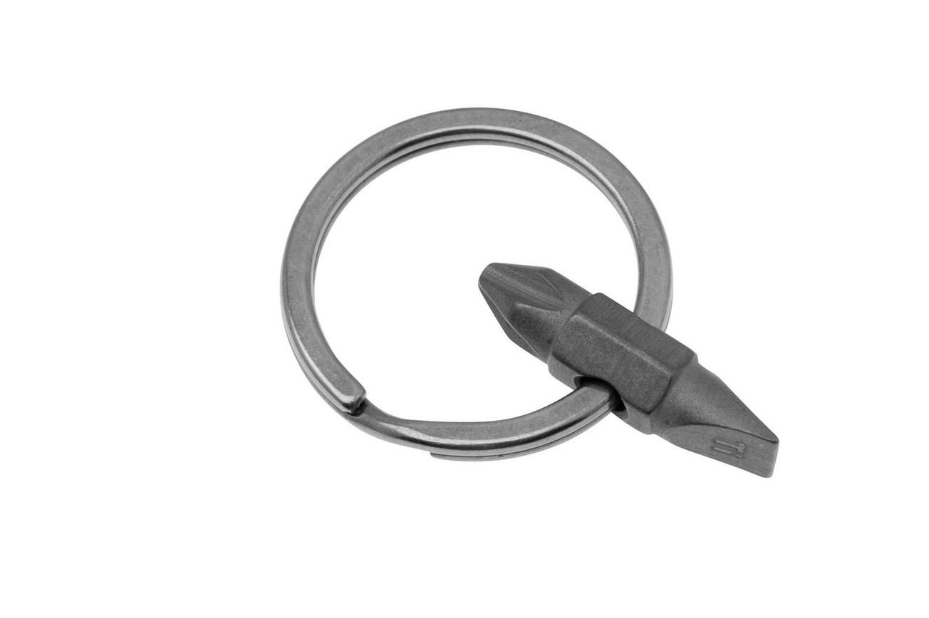 Big Idea Design Titanium Pocket Bit Hex TI-PB-HEX Stonewashed Titanium, sleutelhanger bitje hexagonaal