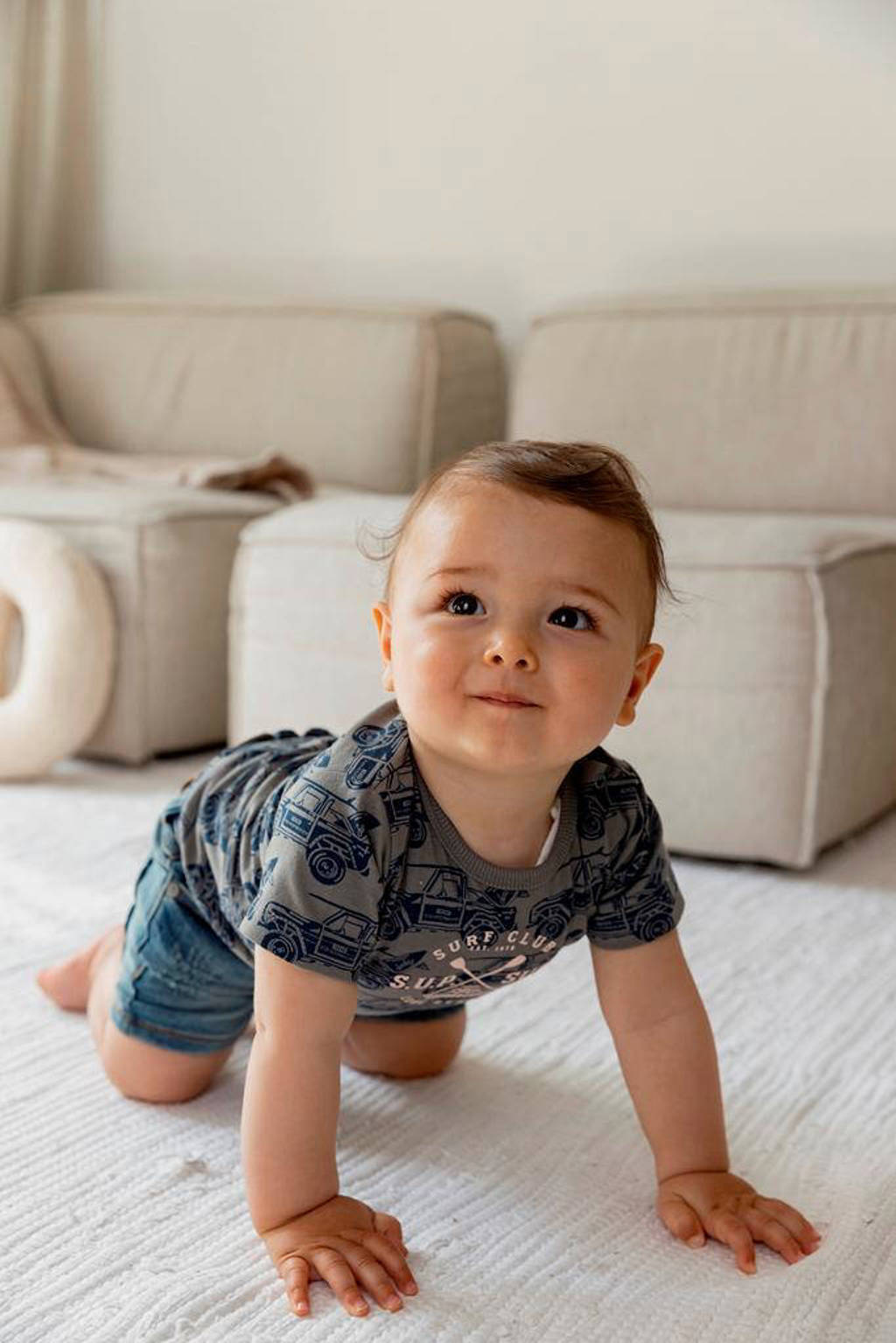 Dirkje T-shirt met all over print groen