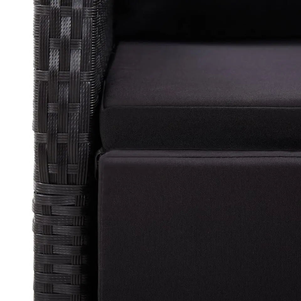vidaXL - Zitstoel - Zwart - Poly rattan