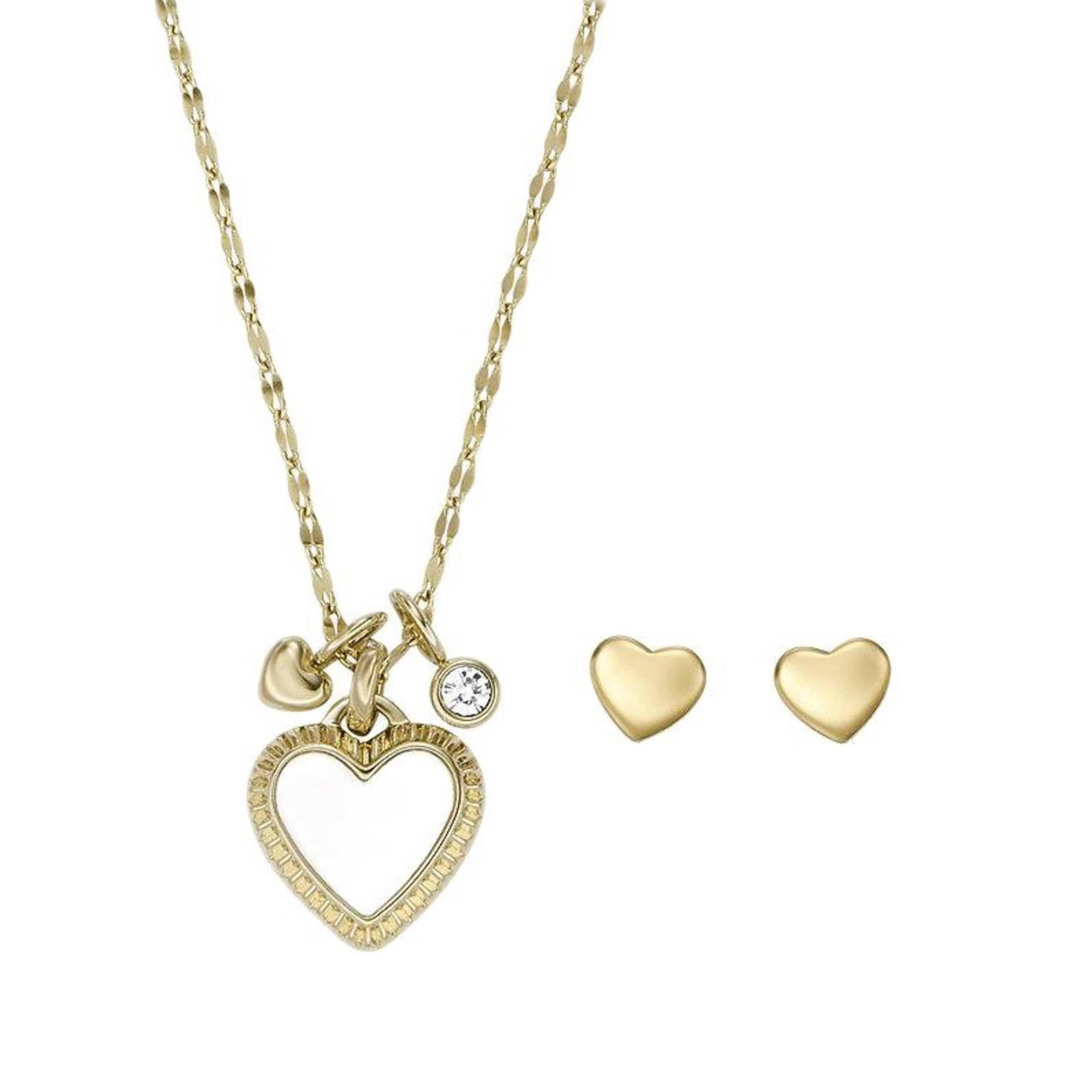 Fossil collier + oorbellen JF04246SET goudkleurig