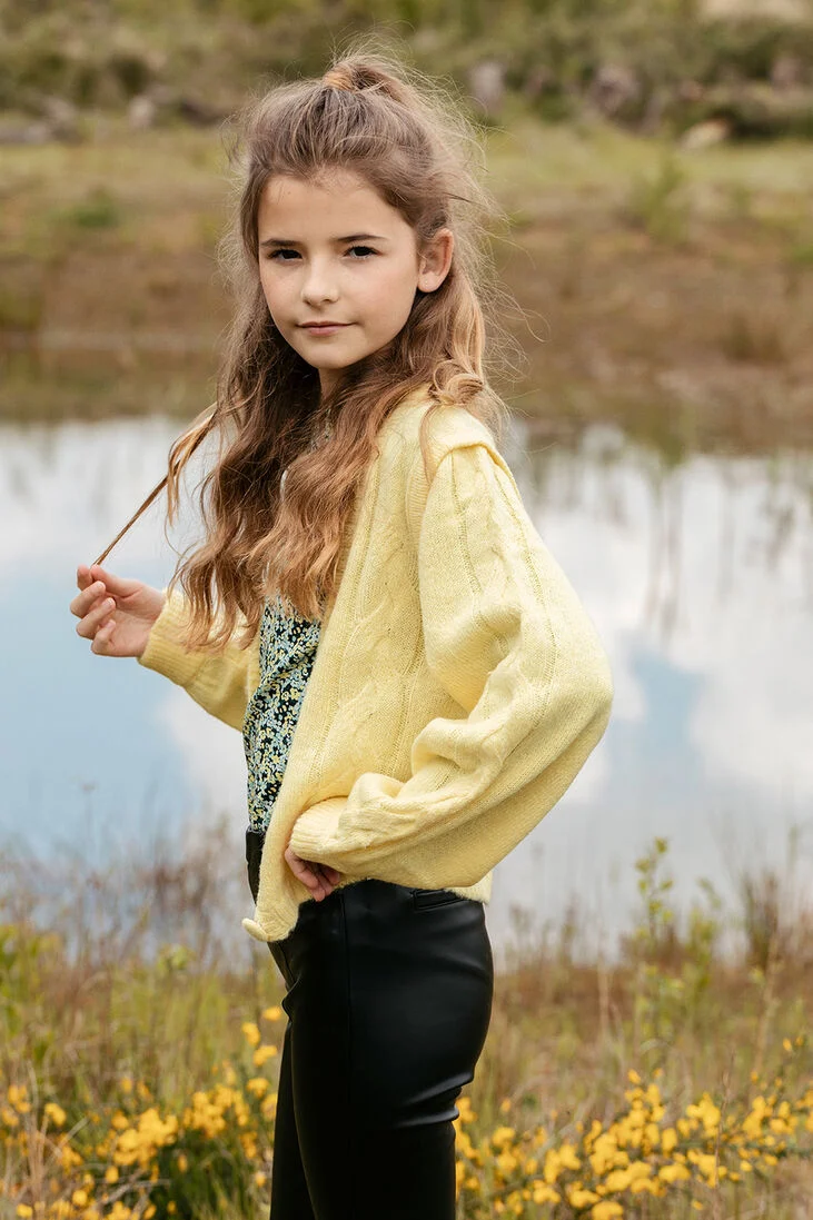 LOOXS gele looxs vest 10sixteen knitted cardigan