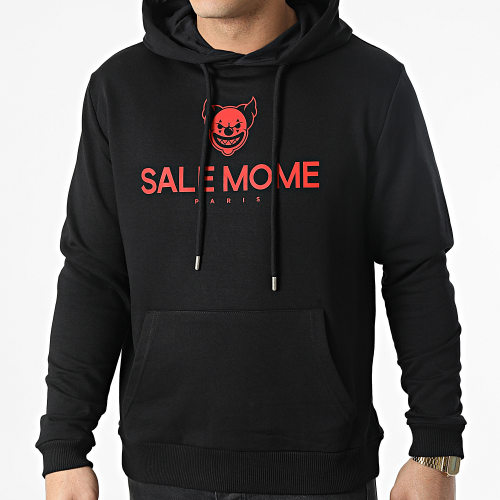 Sweat Capuche Clown Noir Rouge