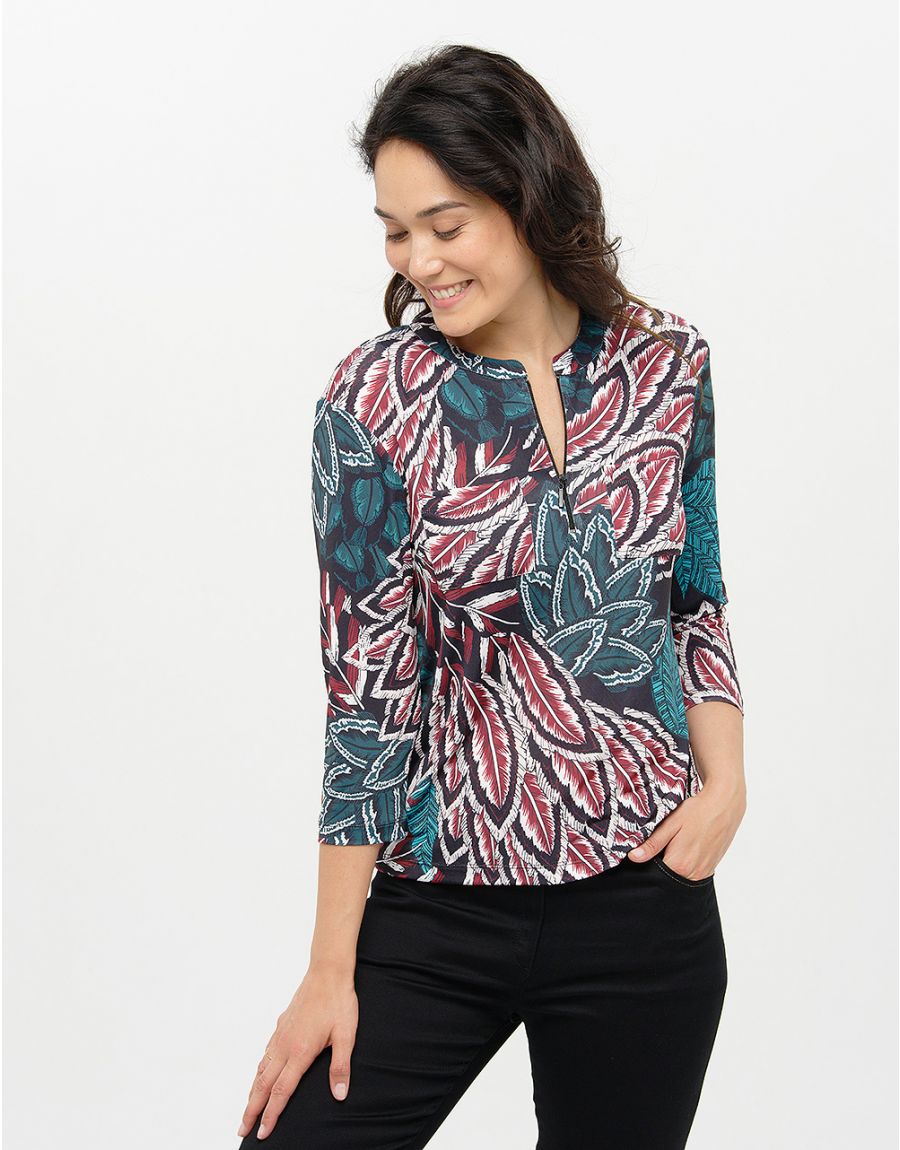 Blouse imprimée bleu