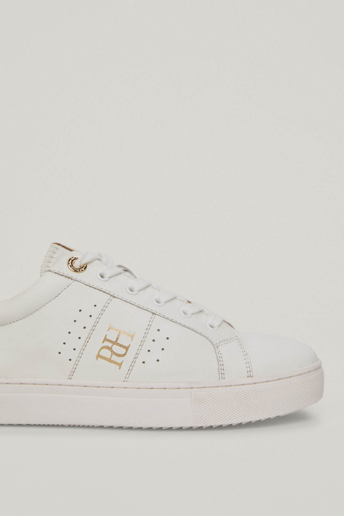 Sapato básico de couro com cadarço - Branco