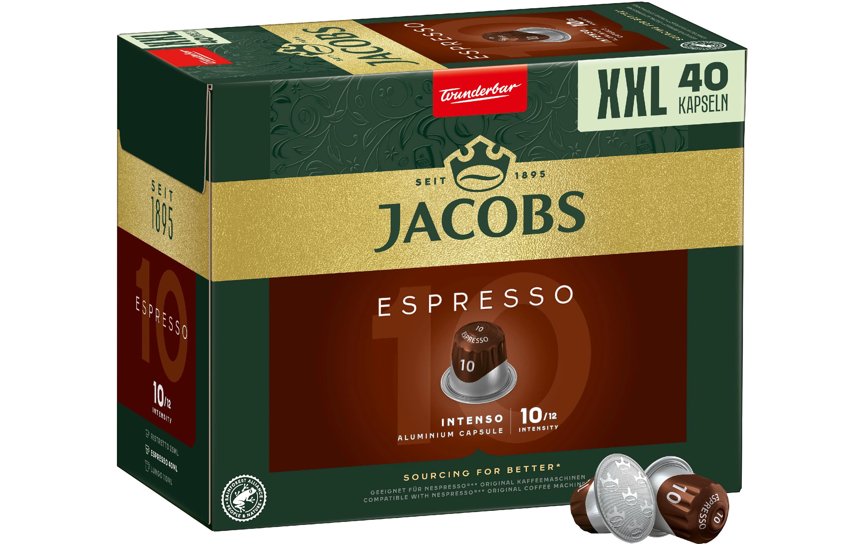 Kaffeekapseln Espresso 10 Intenso 5 x 40 StückAluminium-Kaffeekapseln für Nespresso-Maschinen