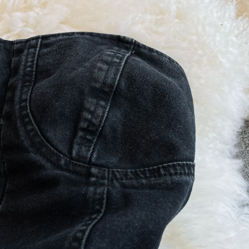 Yearnin - Strapless romper van denim