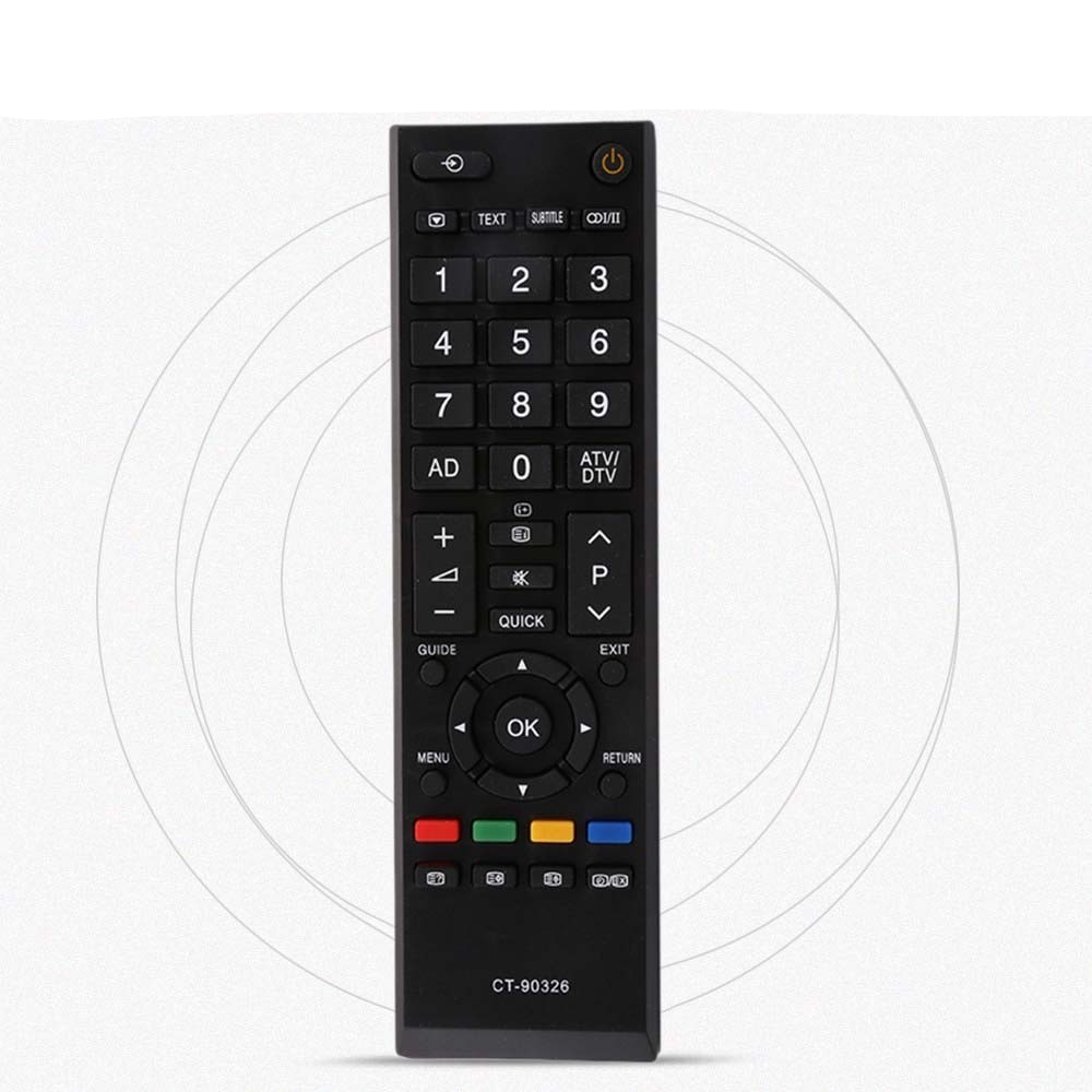 Universal Ersatz Fernbedienung mit 40 Tasten für Toshiba Smart TV Geräte (LCD / LED / 3D) - Schwarz