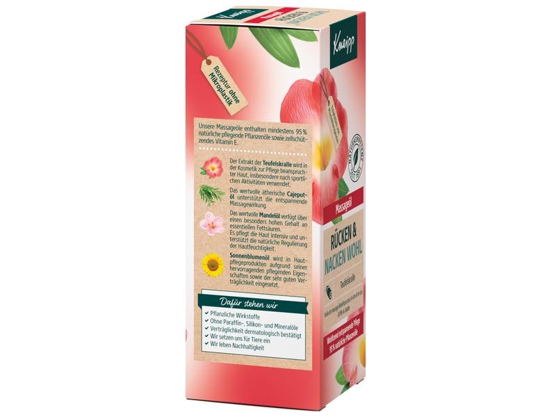 Kneipp Massageöl Rücken und Nacken Wohl 100 ml Natürliches Massageöl durchwärmt die Muskulatur