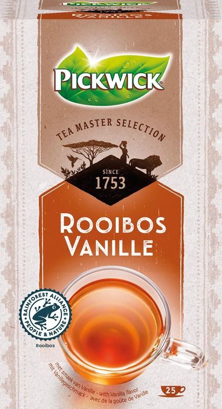 Thee pickwick master selection rooibos vanille | Pak a 25 stuk | 4 stuks