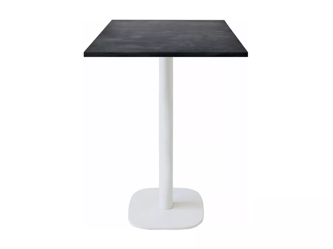 Mange-debout 60 x 60 cm - modèle Round pied blanc ardoise métallisée