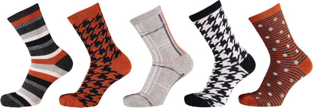Apollo sokken met all-over print - set van 10 oranje