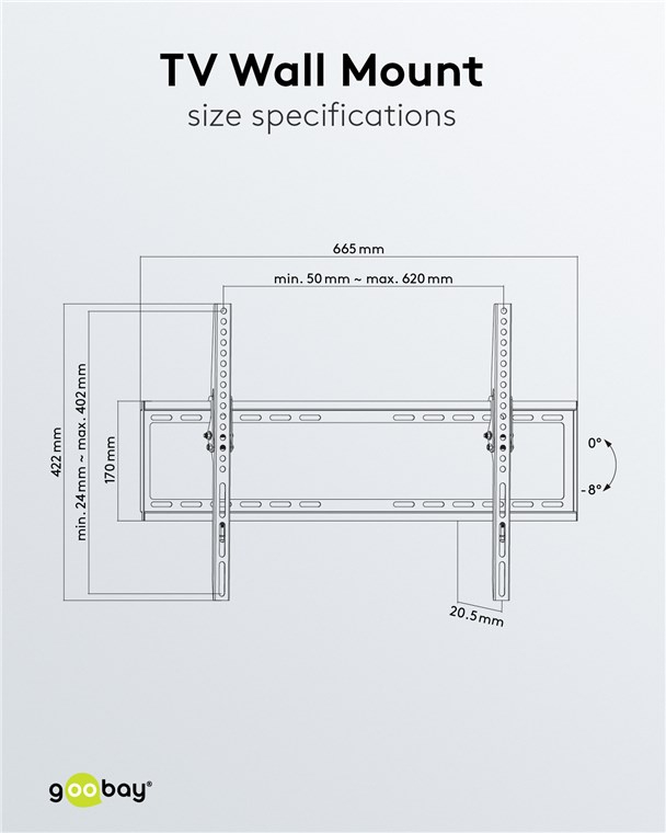 Basic TILT (L) TV Wandhalterung VESA Fernseher Halterung 37