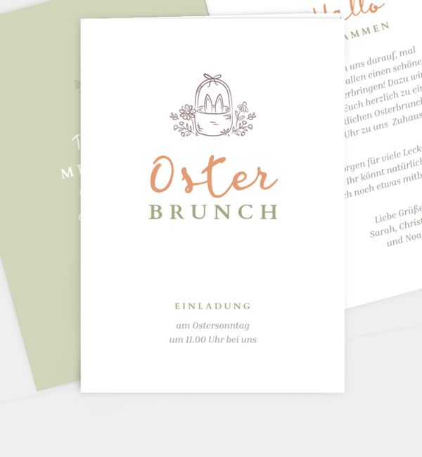 Grußkarte Osterbrunch, Klappkarte hoch (120 x 170mm)