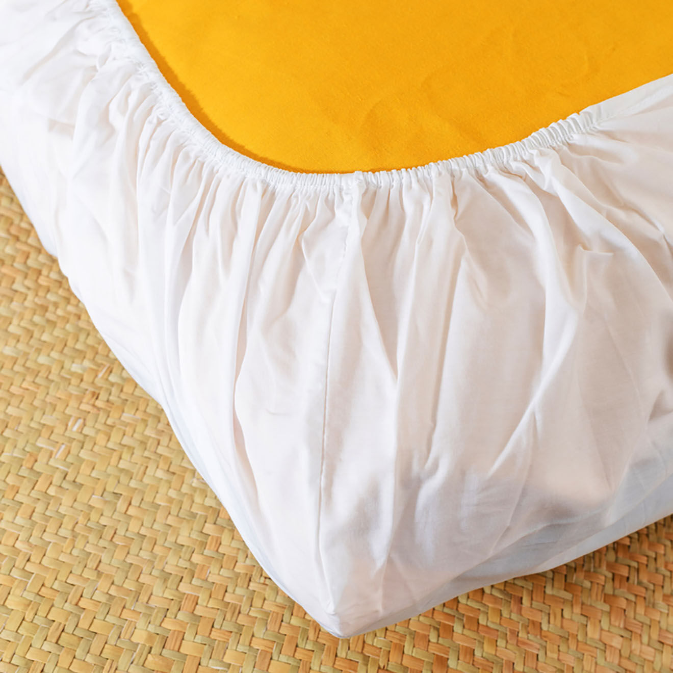 Papate Drap Housse en Coton Bio blanc - 60x120 cm