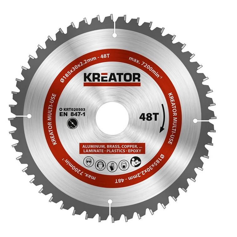 Kreator KRT020503 Cirkelzaagblad 185mm 48T - aluminium / plastics
