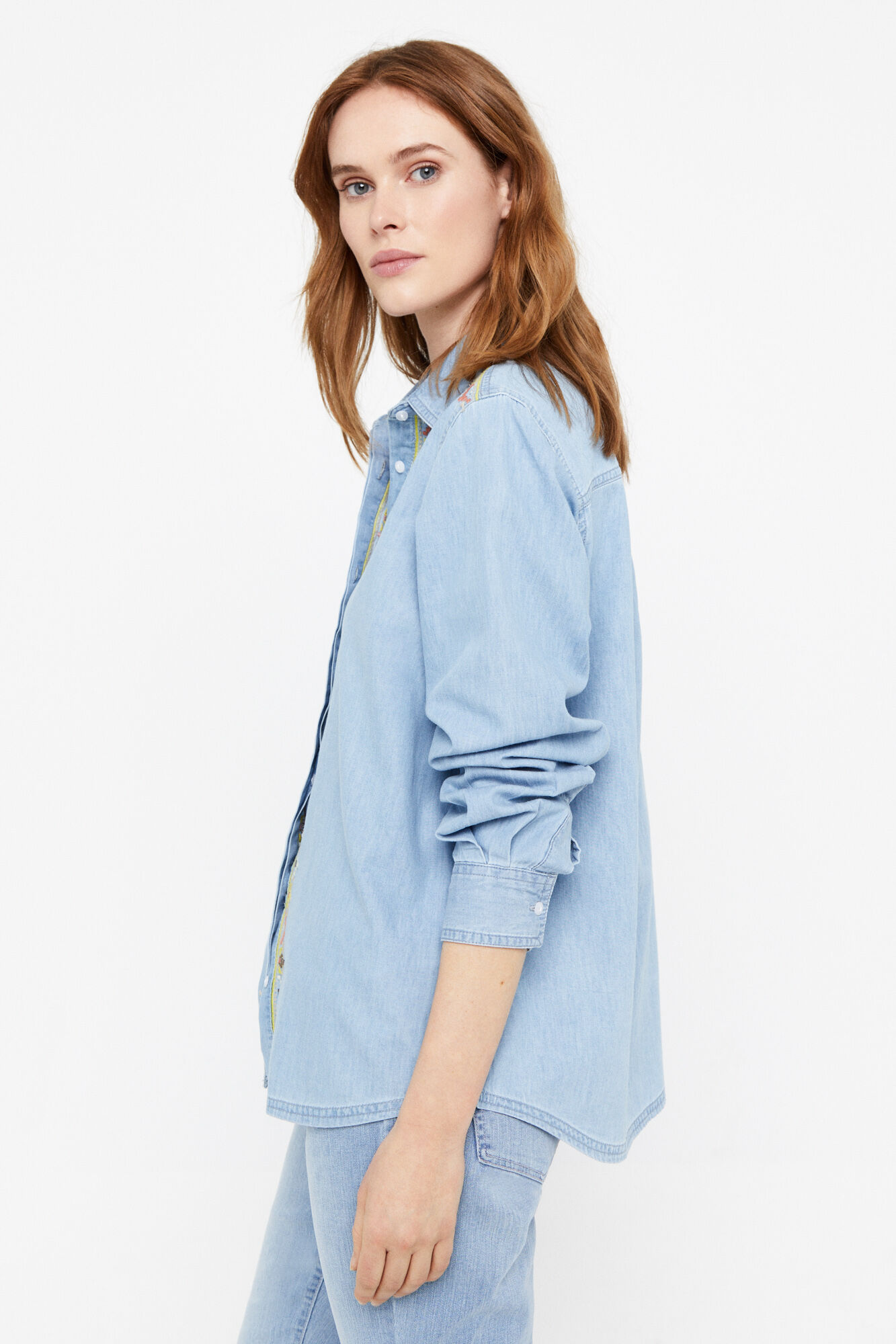 Camisa bordada - Azul