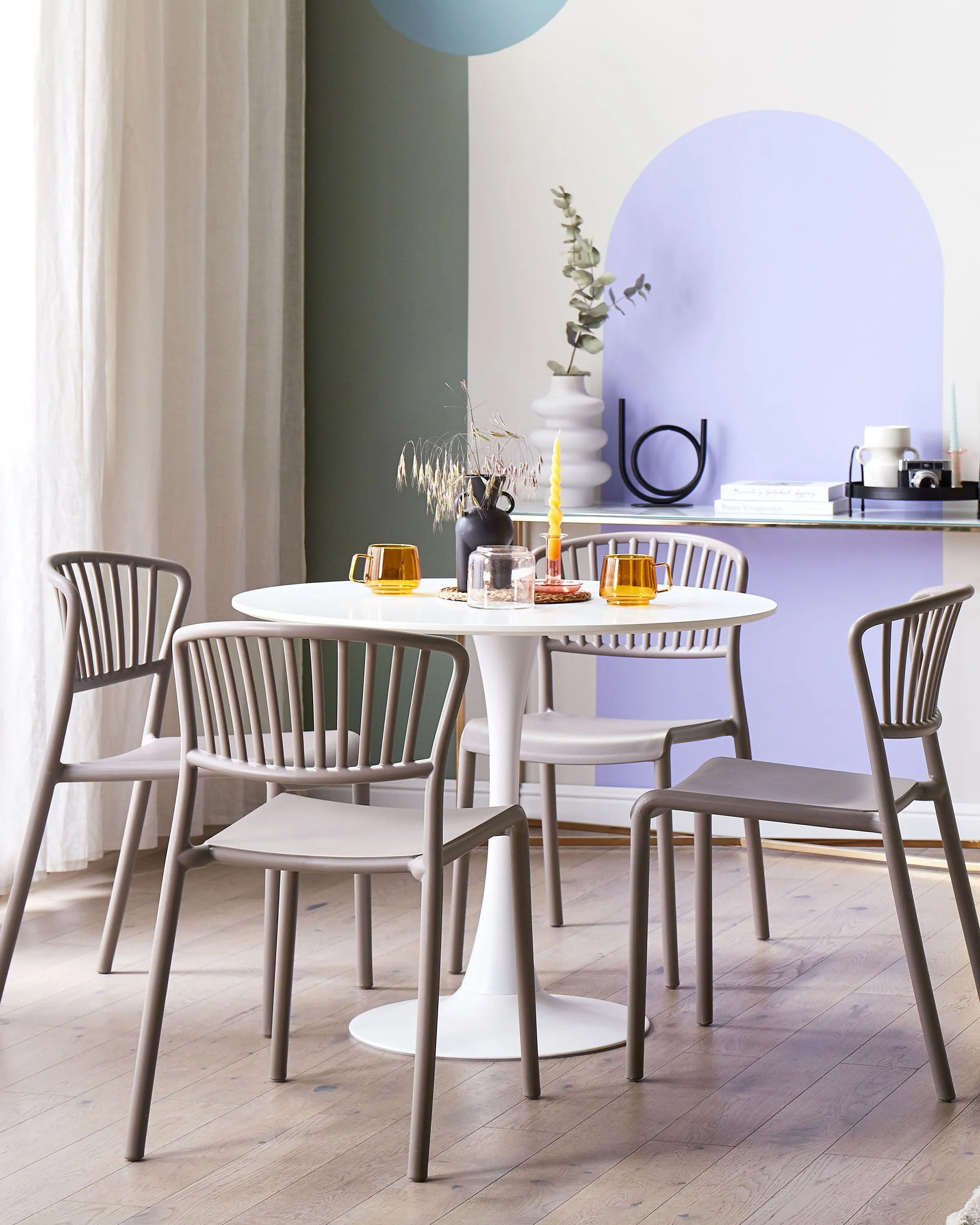 Set van 4 tuinstoelen GELA Taupe