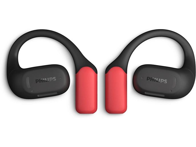 Philips True Wireless Open-Ear TAA6709BK Rot; Schwarz True Wireless Open-Ear Sport-Kopfhörer