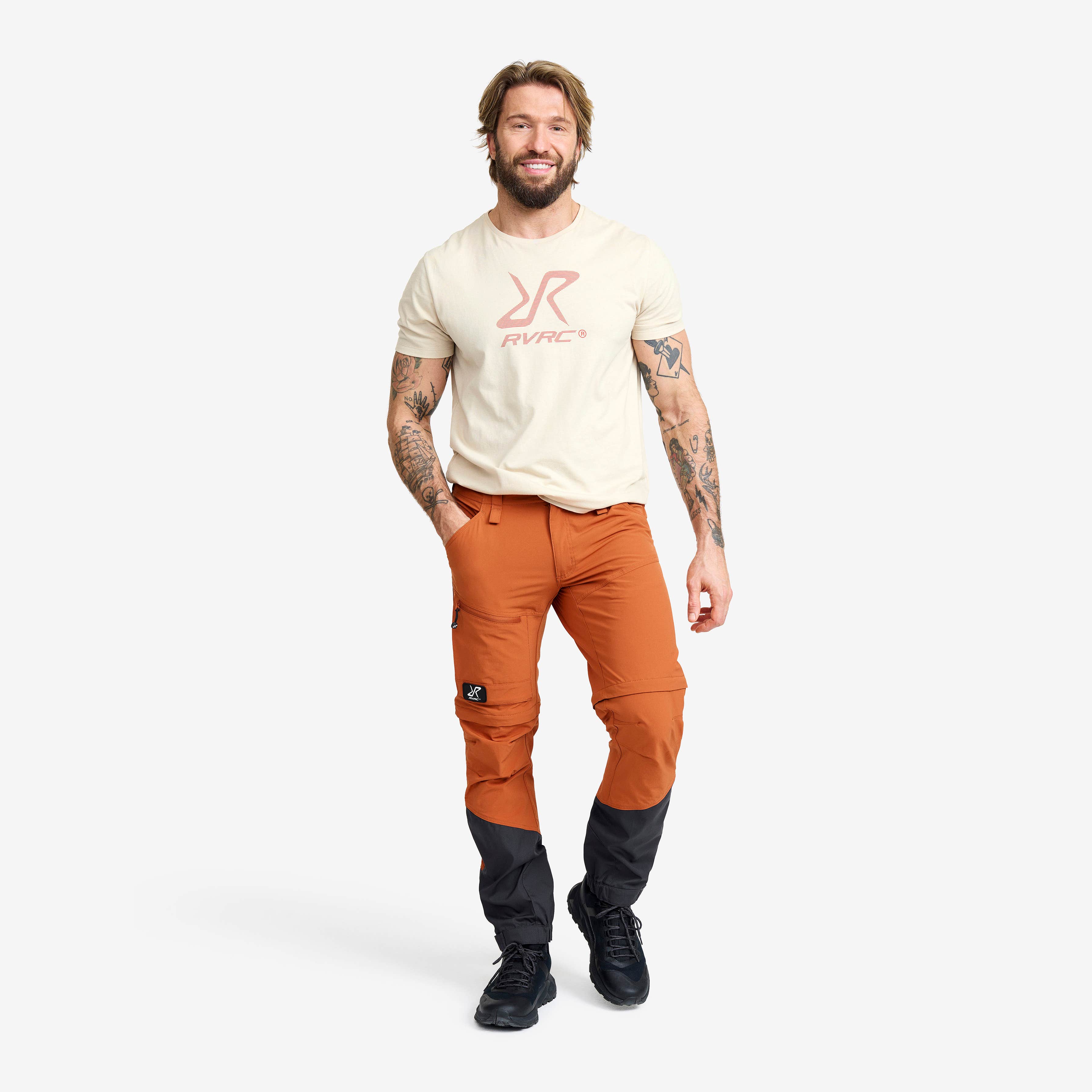 Range Pro Stretch Zip-off Pants Herre Teracotta Brown/Anthracite
