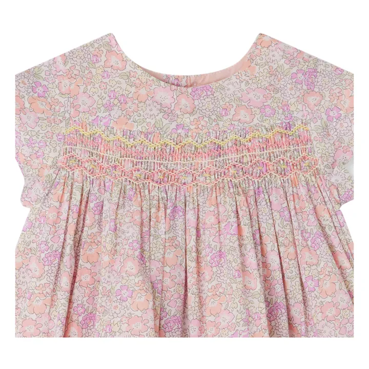 Bonpoint Robe Smockée Liberty Maruska | Rose poudré