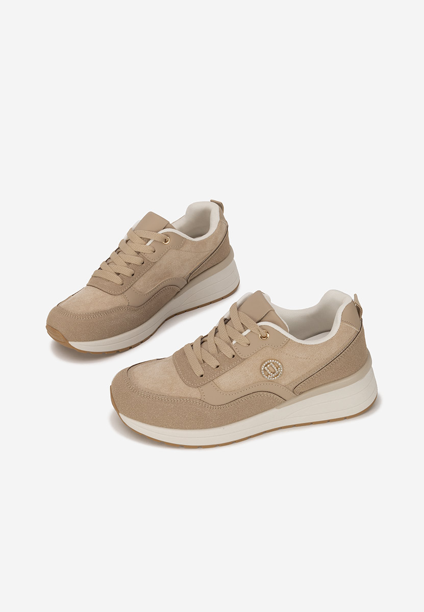 Baskets à plateforme beige Sindya