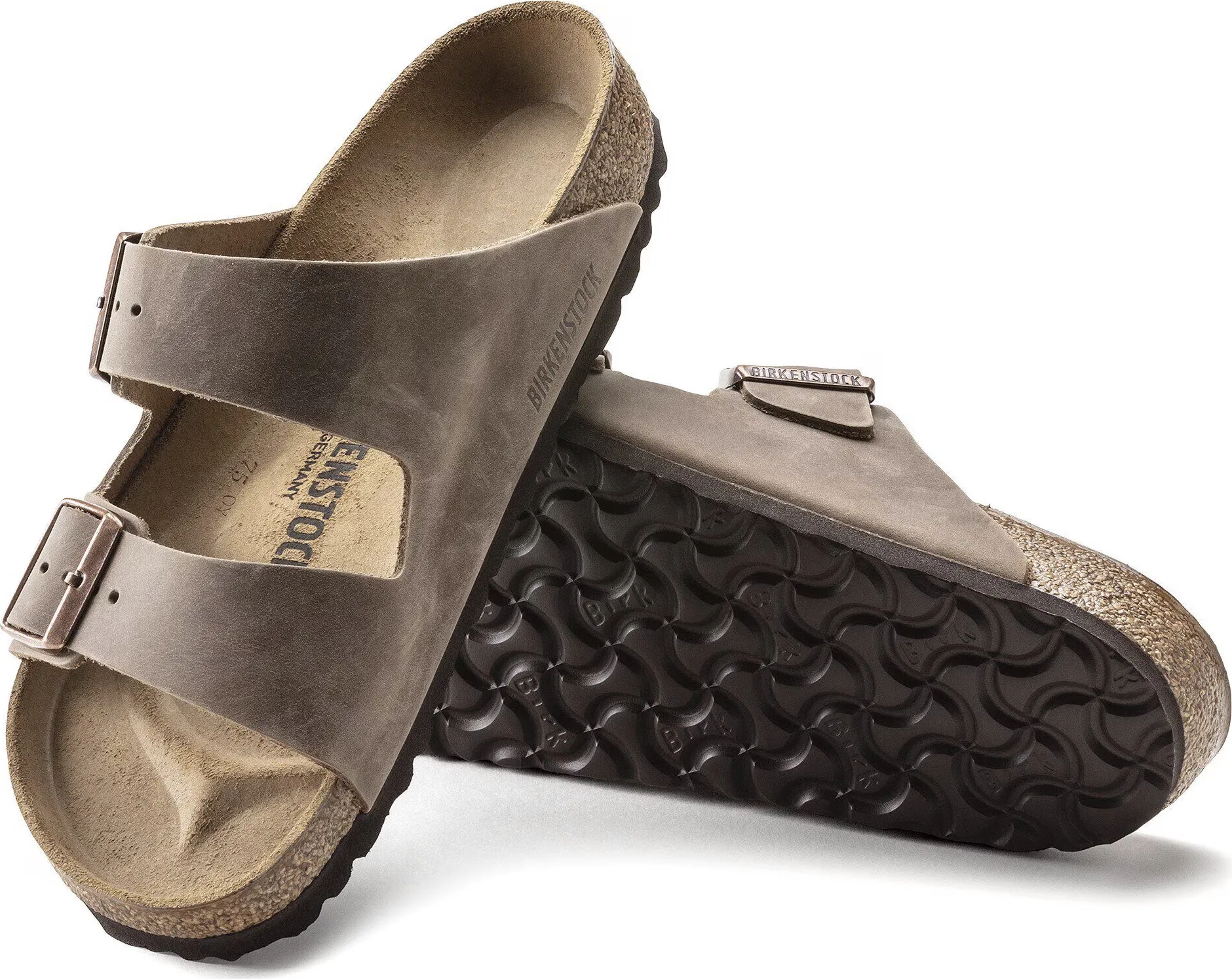 Birkenstock Unisex Arizona Oiled Leather Narrow Tobacco Brown