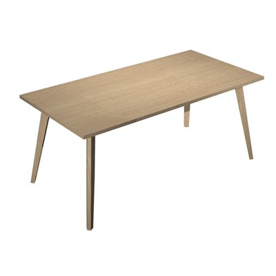 Bureau LEONARDO - 180 cm - Pieds bois - Chêne
