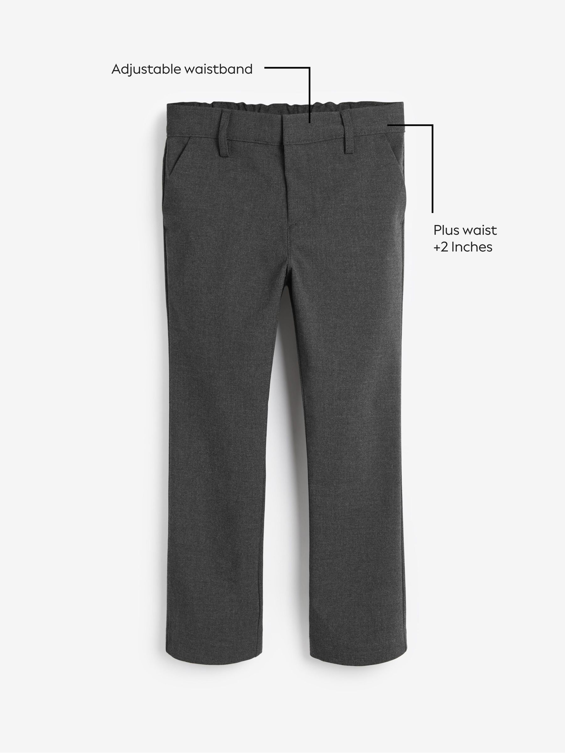 Grijs - Formele skinny schoolbroek met stretch (3-17 jr)