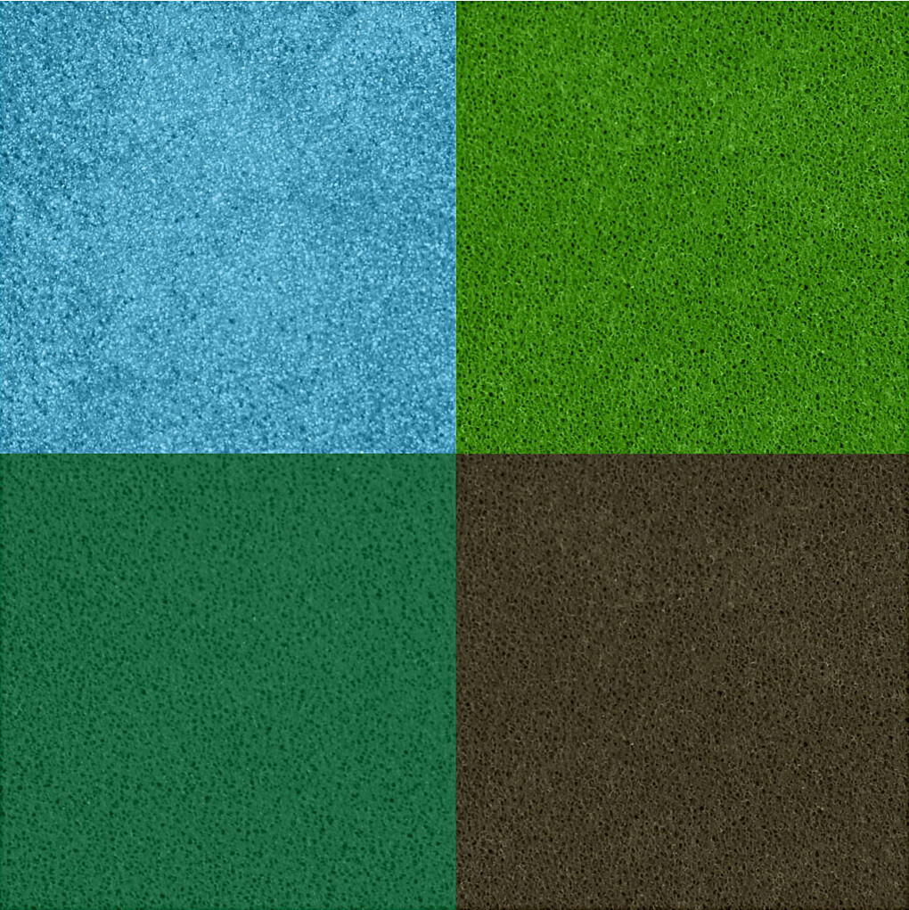 Stempelpude - H 2 CM - Str. 3,5X3,5 CM - Grøn - Lys Grøn - Oliven - Aqua - 4 Stk