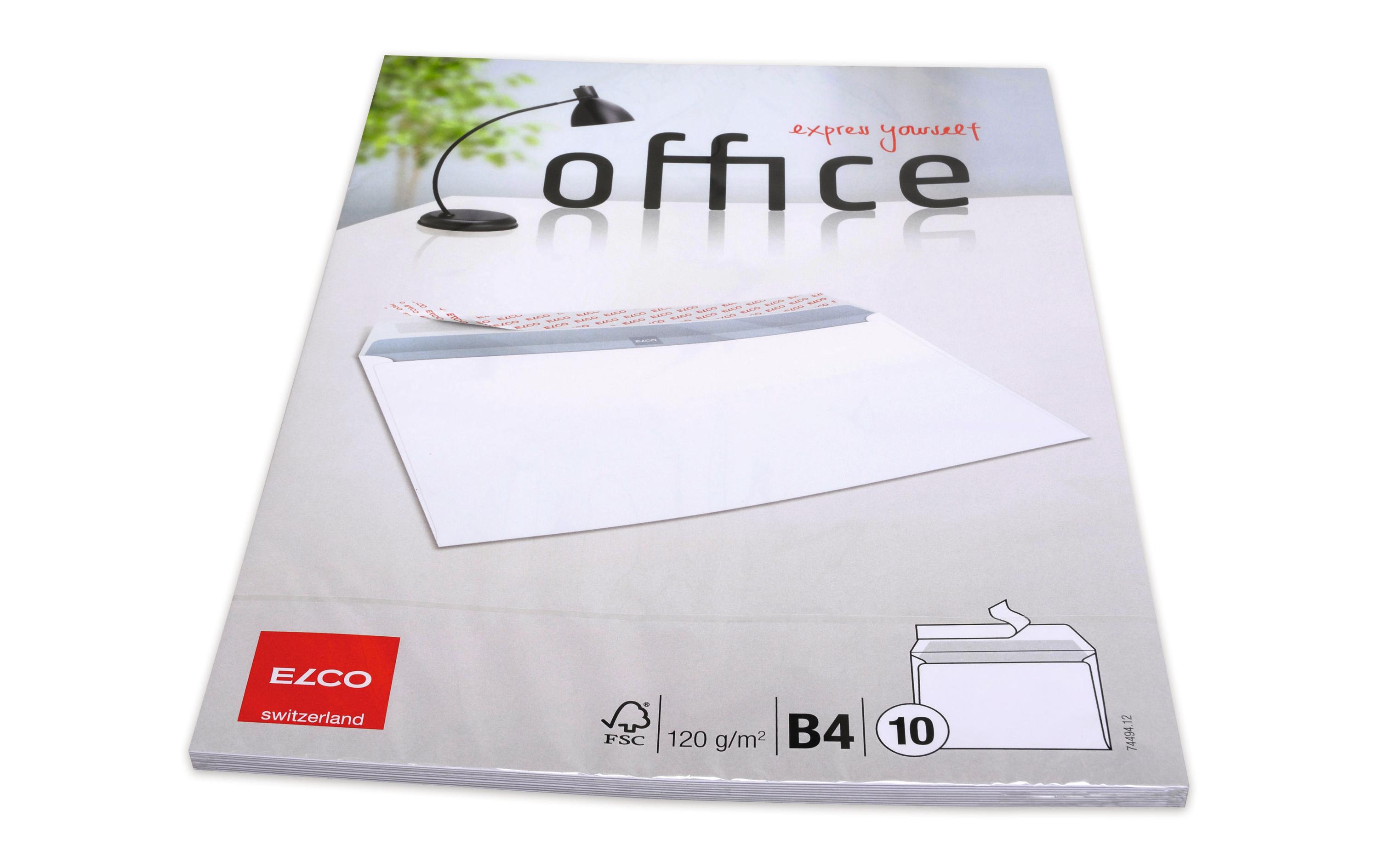 Couvert Office B4 ohne Fenster, 10 StückBriefumschlag in Grösse B4