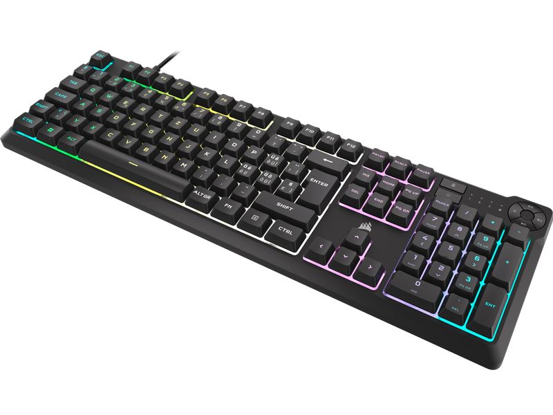 Corsair Gaming-Tastatur K55 CORE RGB Membran-Gaming-Tastatur mit 10-Zonen-RGB-Hintergrundbeleuchtung