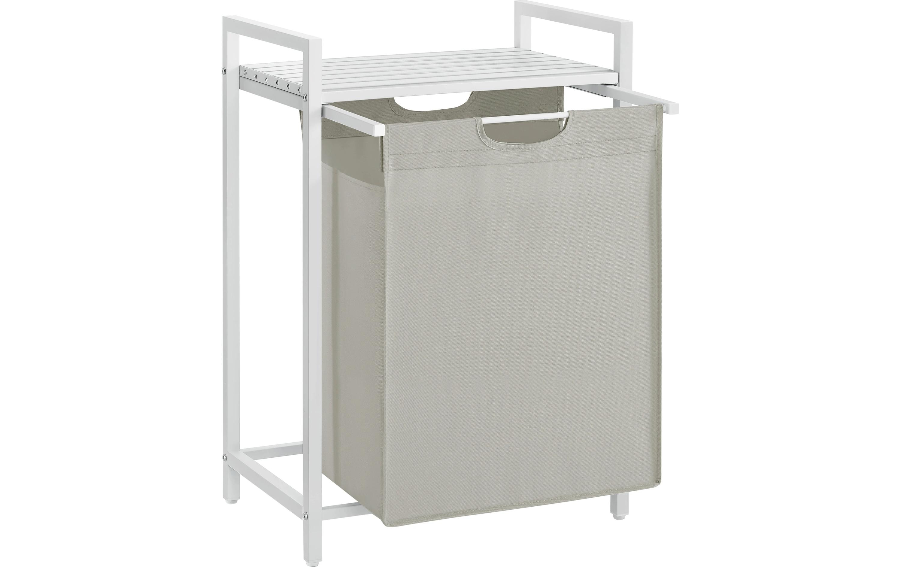 Wäschekorb mit Ablage 65 l, WeissWäschesammler
