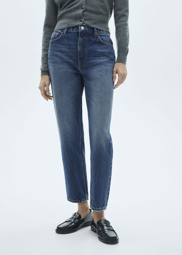 MANGO Mom2000 high-rise jeans Open blue
