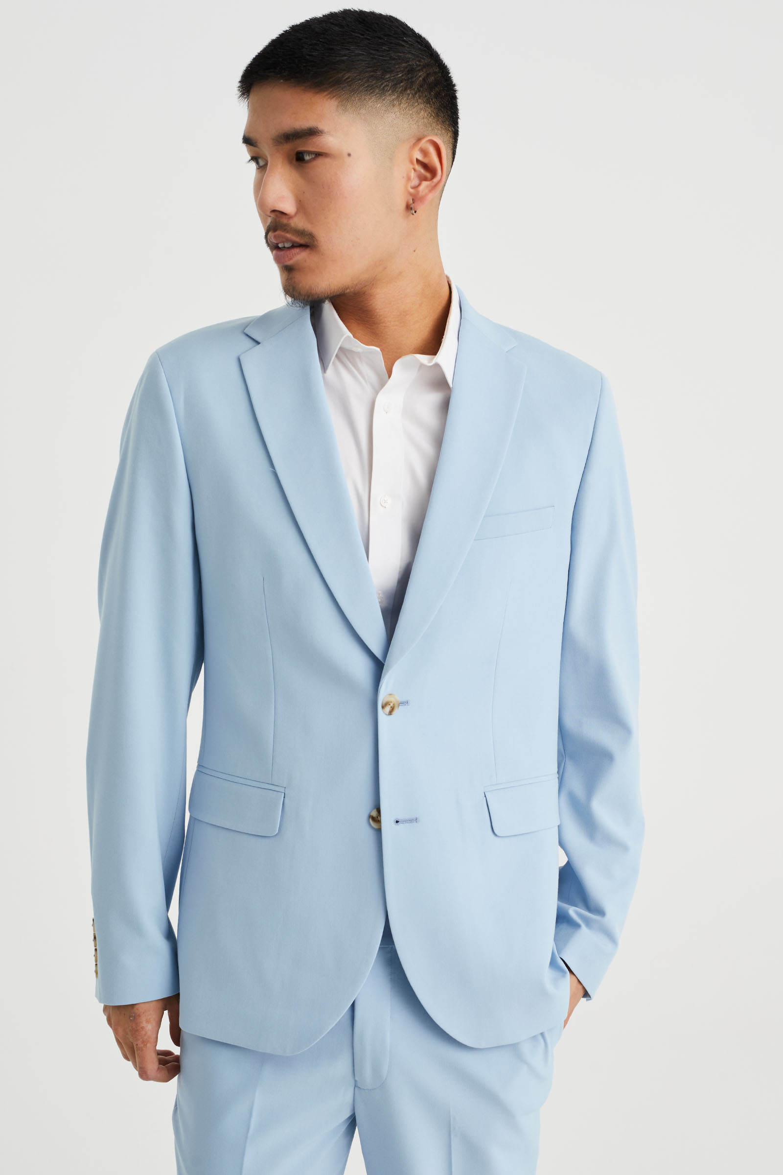 slim fit blazer Fundamentals Lichtblauw