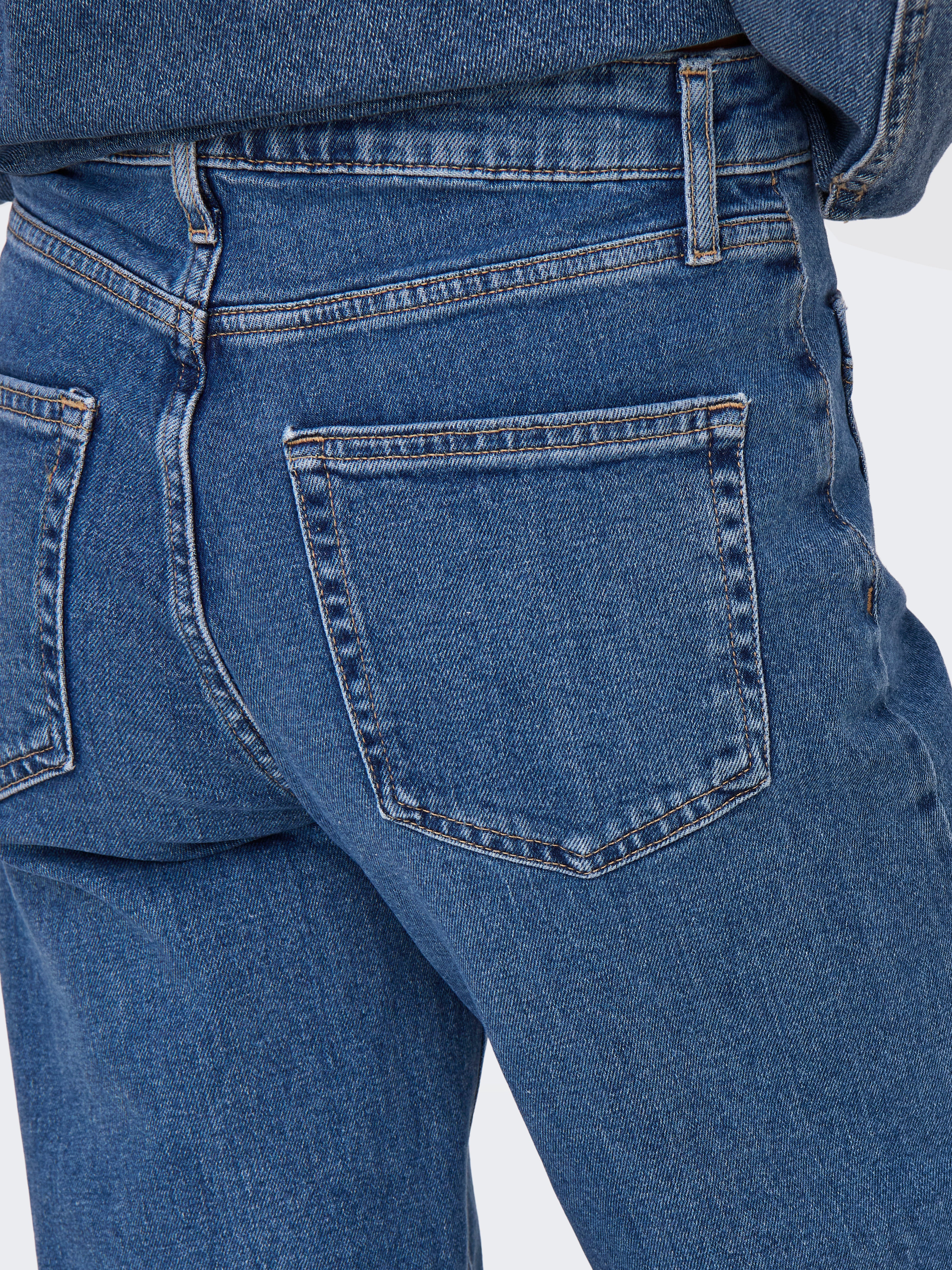 ONLJUICY Hohe Taille Weiter Beinschnitt Jeans Medium Blue Denim