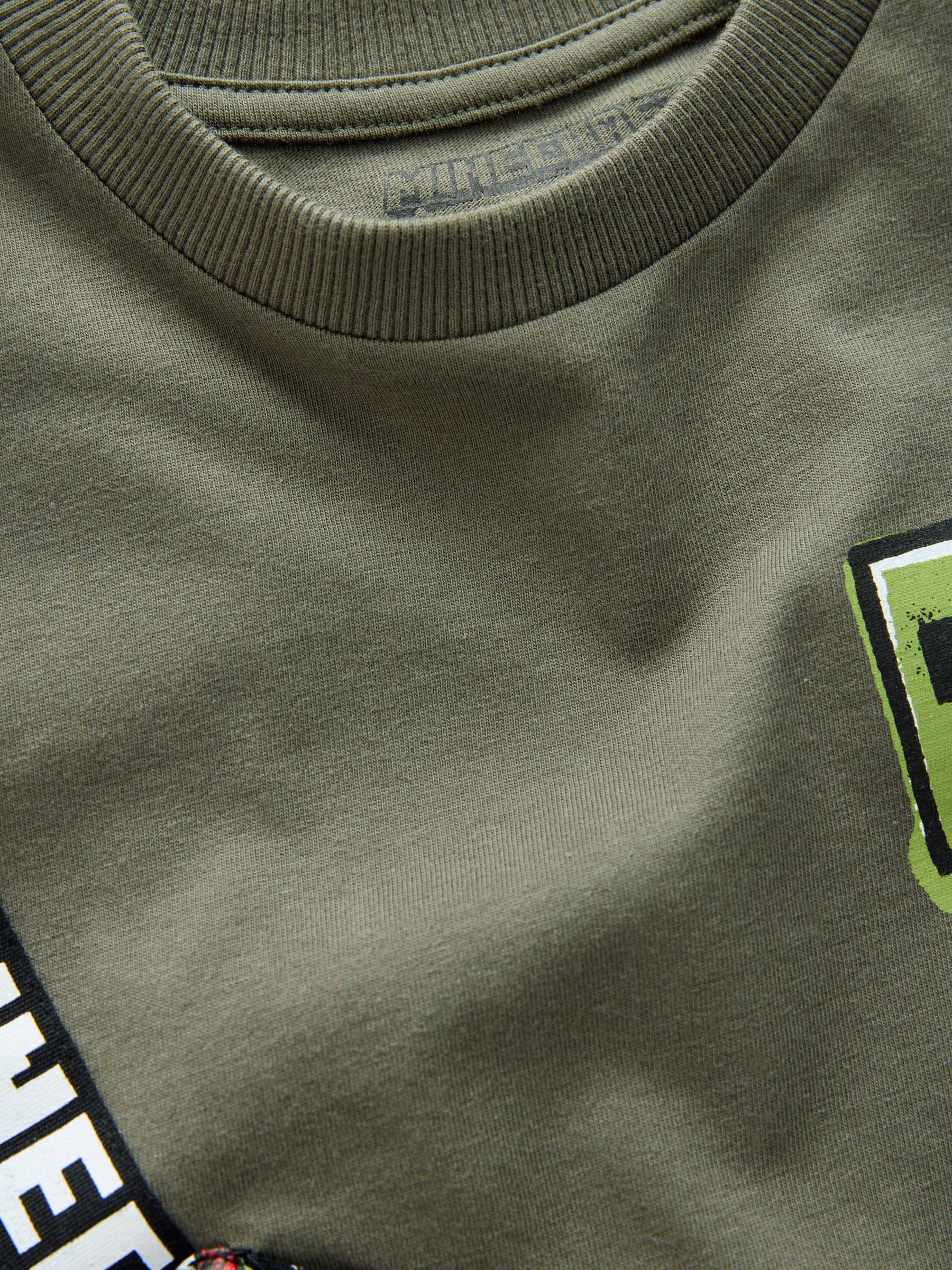Kaki/groen - Minecraft T-shirt met tas (3-16jr)